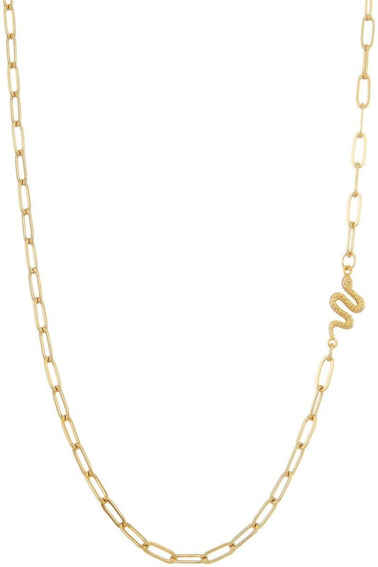 Chain Necklace with Snake Charm - Debs on 5th