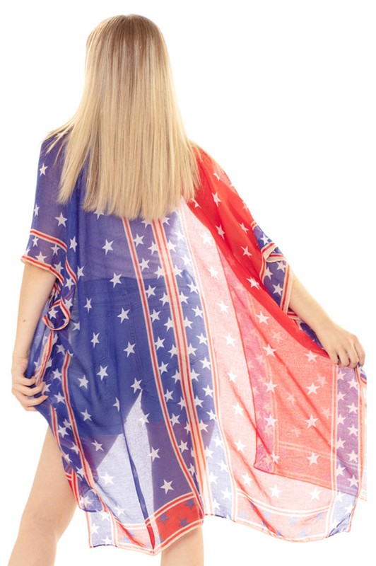 American USA Flag Kimono Poncho - Debs on 5th