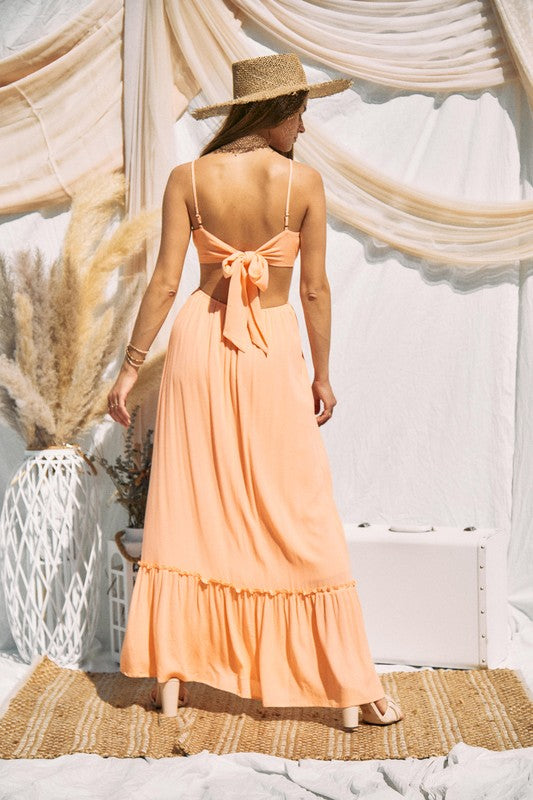 Cut Out Lined Maxi Dress - Debs on 5th
