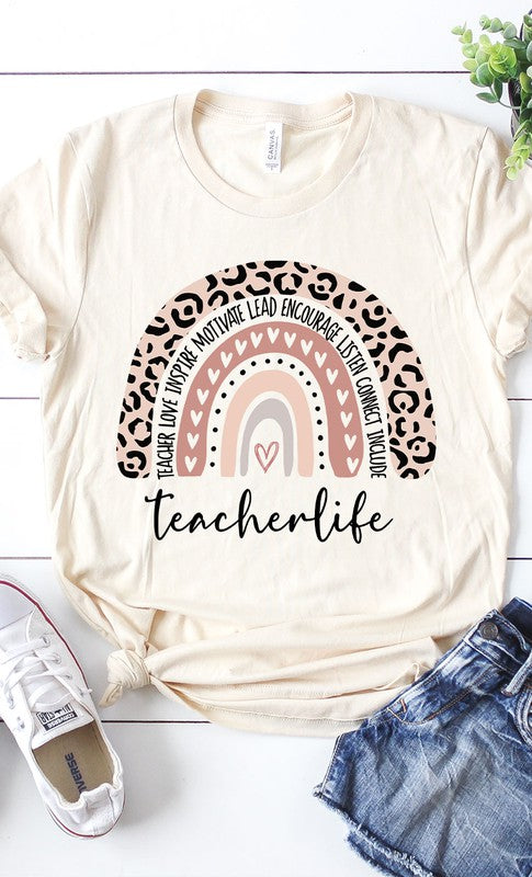 Teacher Life Rainbow Graphic Tee - Debs on 5th
