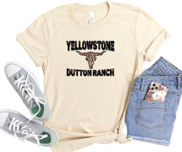 Leopard Cattle Head Yellowstone Dutton Ranch Tee - Debs on 5th