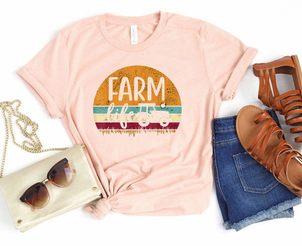 Colorful Farm Life Graphic Tee - Debs on 5th