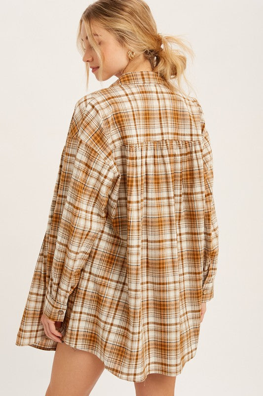 Era Of Us Plaid Button Down Top - Debs on 5th