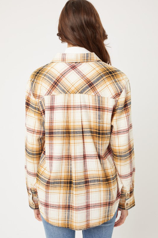 Plaid Casual Flannel Top - Debs on 5th