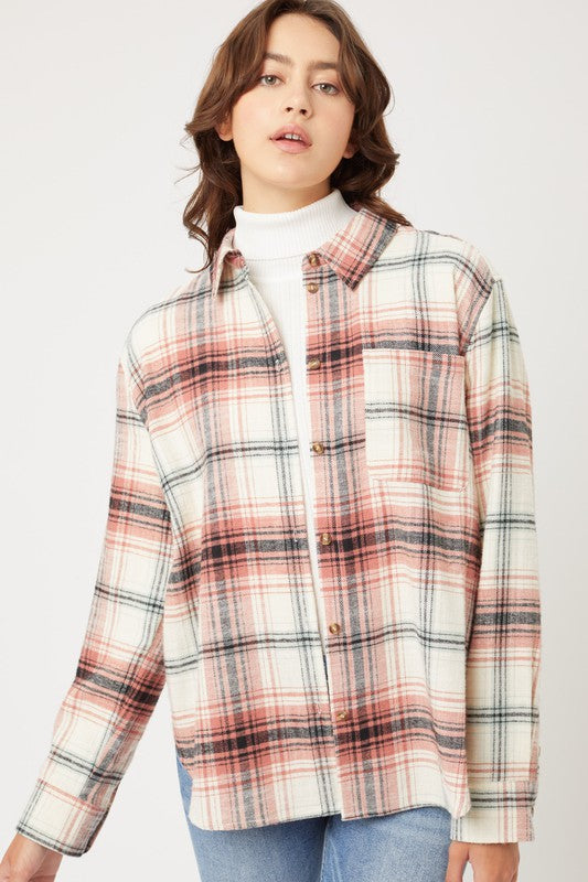 Plaid Casual Flannel Top - Debs on 5th