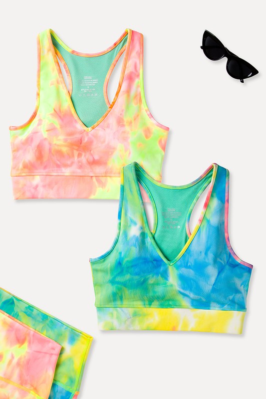 Athletic Tie Dye Racerback Cropped Top - Debs on 5th