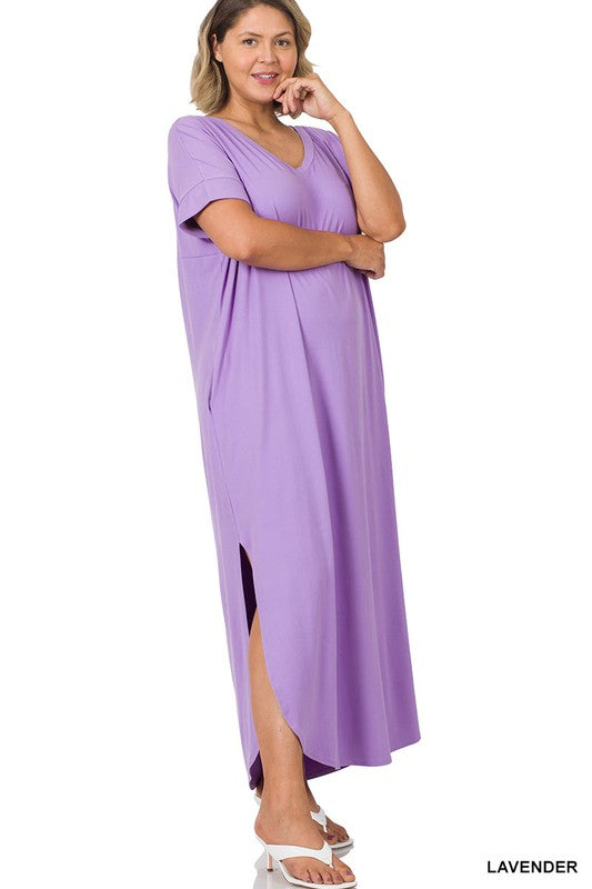 V-Neck Maxi Dress w/Pockets - Debs on 5th
