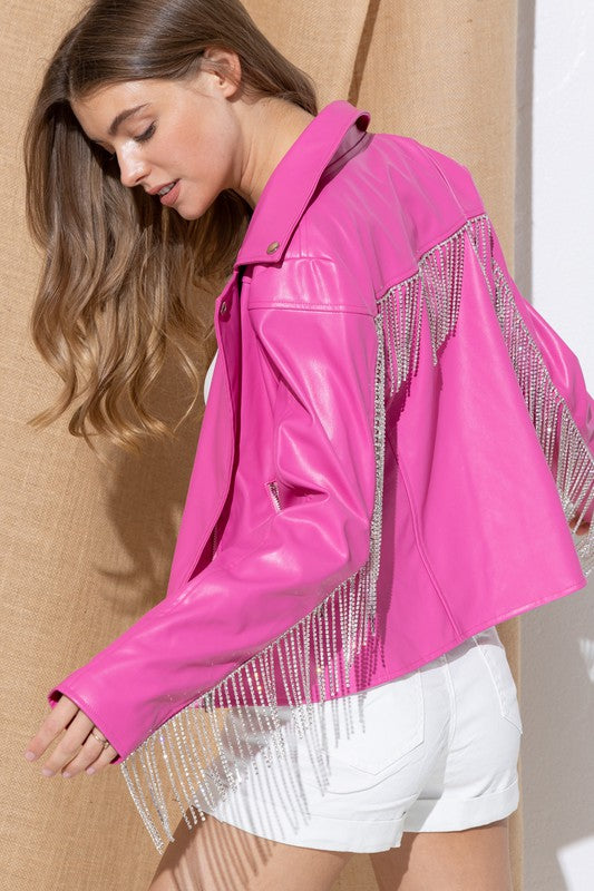Faux-Leather Moto Jacket - Debs on 5th