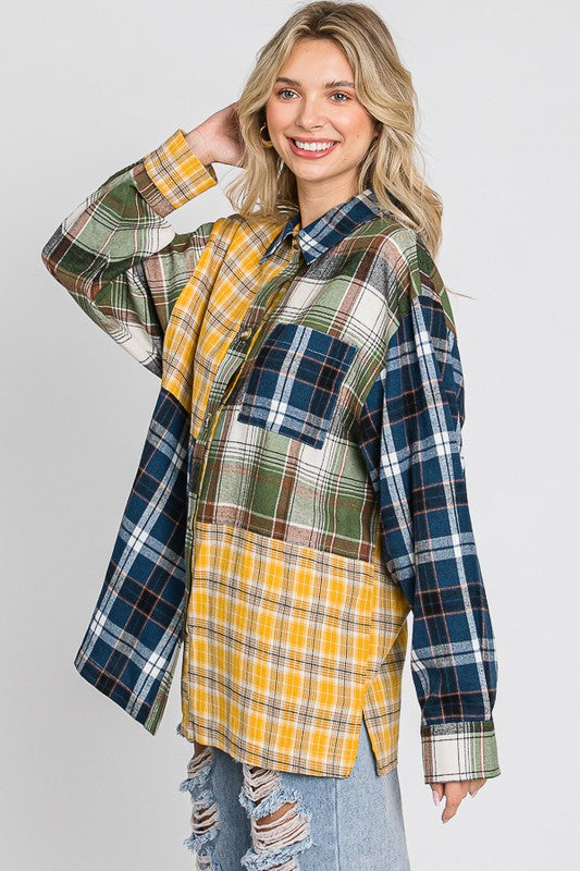Multi Color Flannel Top - Debs on 5th