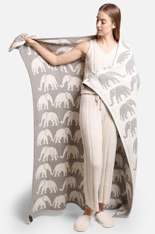 Elephant Patterned Blanket - Debs on 5th