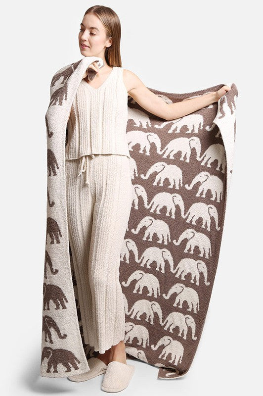 Elephant Patterned Blanket - Debs on 5th