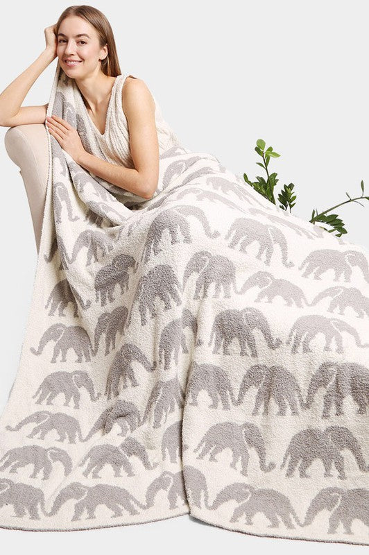 Elephant Patterned Blanket - Debs on 5th