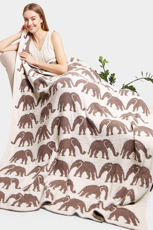 Elephant Patterned Blanket - Debs on 5th
