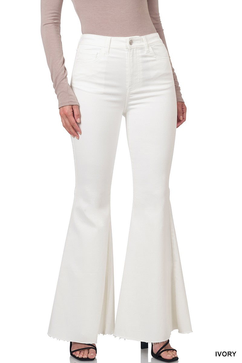 High Rise Super Flare Denim Pants - Debs on 5th