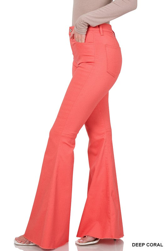 High Rise Super Flare Denim Pants - Debs on 5th