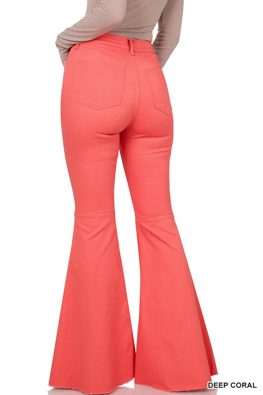 High Rise Super Flare Denim Pants - Debs on 5th