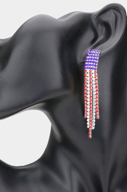 American USA Flag Fringe Earrings - Debs on 5th