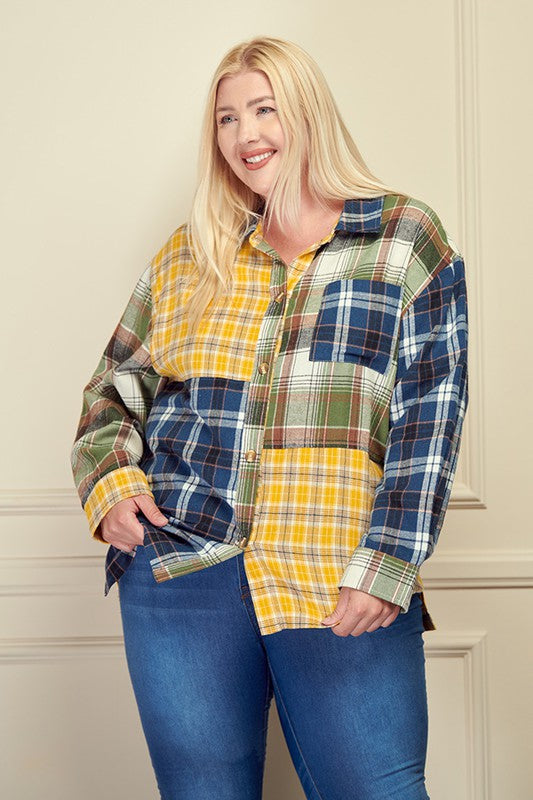 Multi Color Flannel Top - Debs on 5th