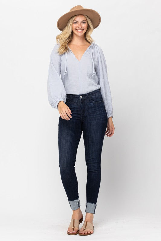 Midrise Cuffed Skiny Jeants Plus - Debs on 5th