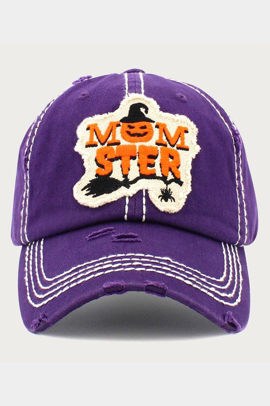 Halloween Theme MOMSTER Patch Vintage Baseball Cap - Debs on 5th