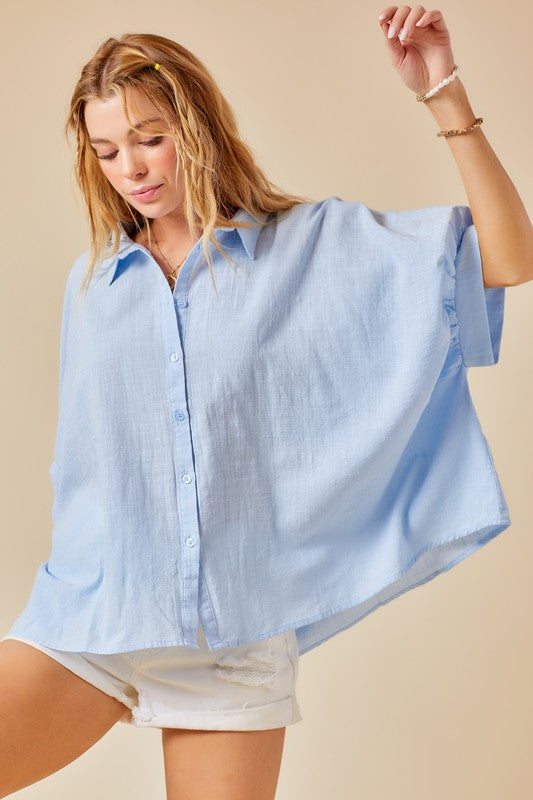 Oversized Button Down Shirt - Debs on 5th