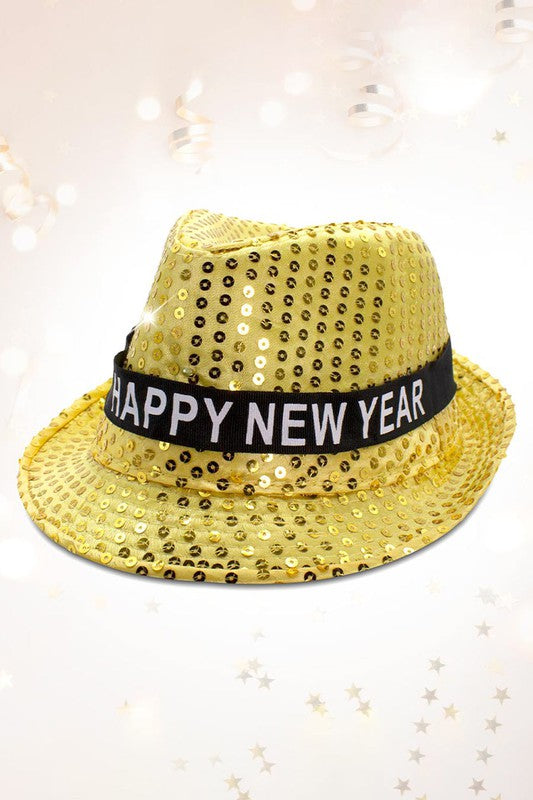 HAPPY NEW YEAR LED Light Up Panama Hat - Debs on 5th