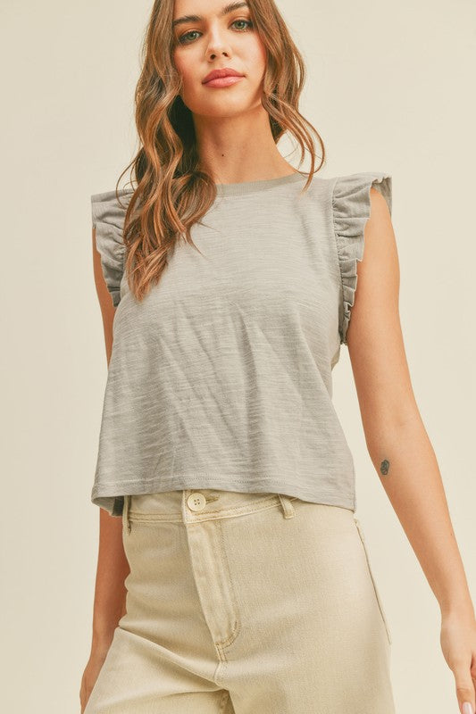 Easy Livin Ruffled Sleeve Top - Debs on 5th