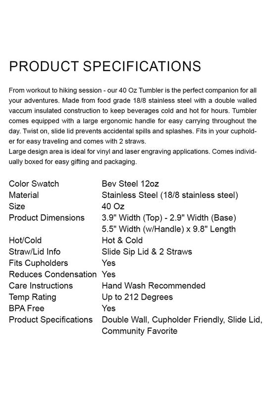 Stainless Steel Tumbler with Handle - Debs on 5th