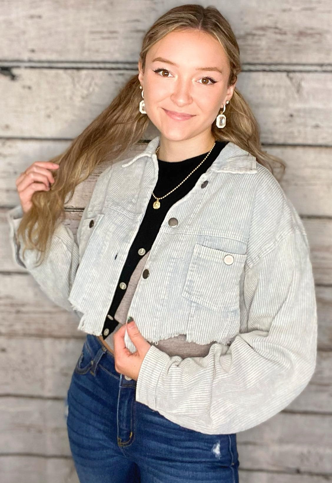 Corduroy Cropped  Jacket - Debs on 5th