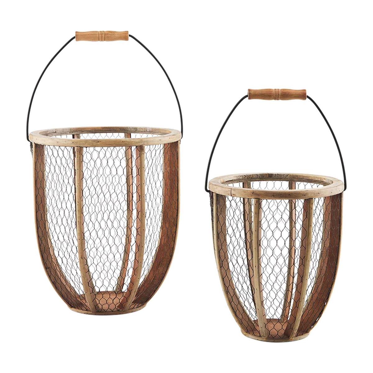 Wire Bucket Lantern Set - Debs on 5th