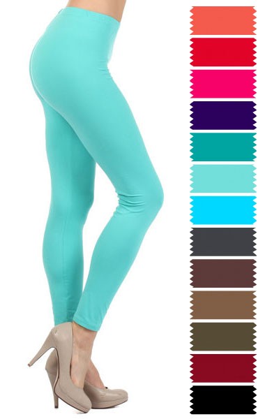 Solid High Waist Microfiber Legging - Debs on 5th