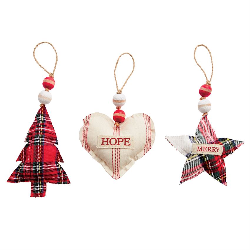 Tartan Stuffed Cotton Ornaments - Debs on 5th