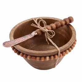 Beaded Wood Dip Cup Set - Debs on 5th