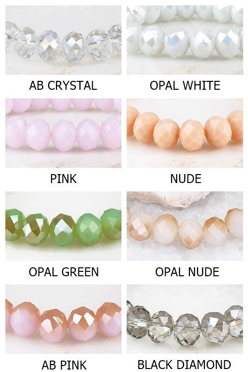 10 mm Colored Crystal Bead Stretchable Bracelet - Debs on 5th