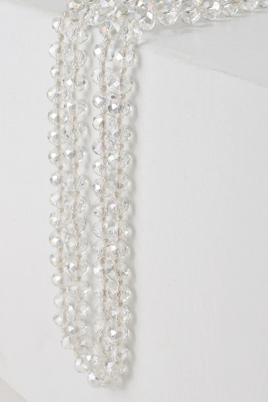 60" Colored Glass Bead and Knotted Thread Necklace - Debs on 5th