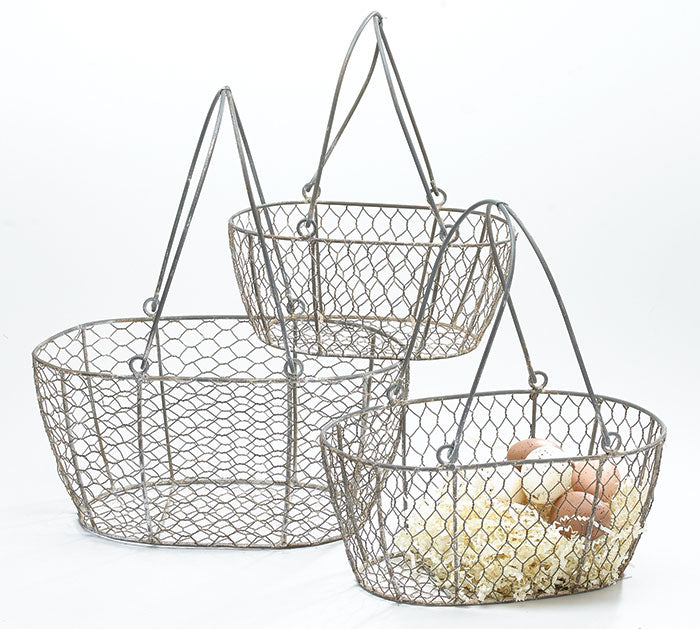 White Washed Chicken Wire Baskets - Debs on 5th