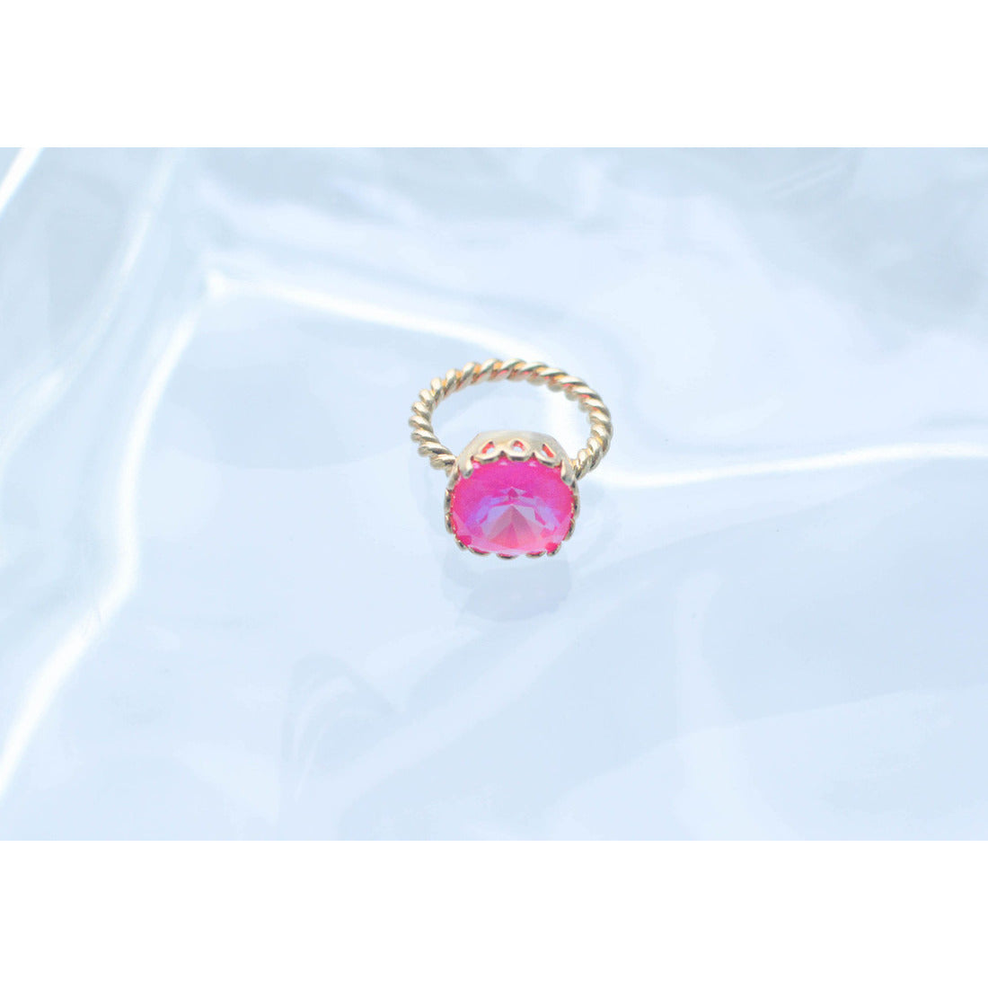 Size 7 Victoria Lynn Rope Ring 12mm Yellow Gold - Debs Boutique  LLC