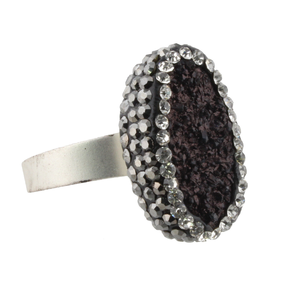 Pavey Druzy Adjustable Silver Ring - Debs on 5th