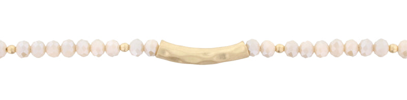 14" Faceted Beads with Hammered Gold Bar, 3" Ext. - Debs Boutique  LLC