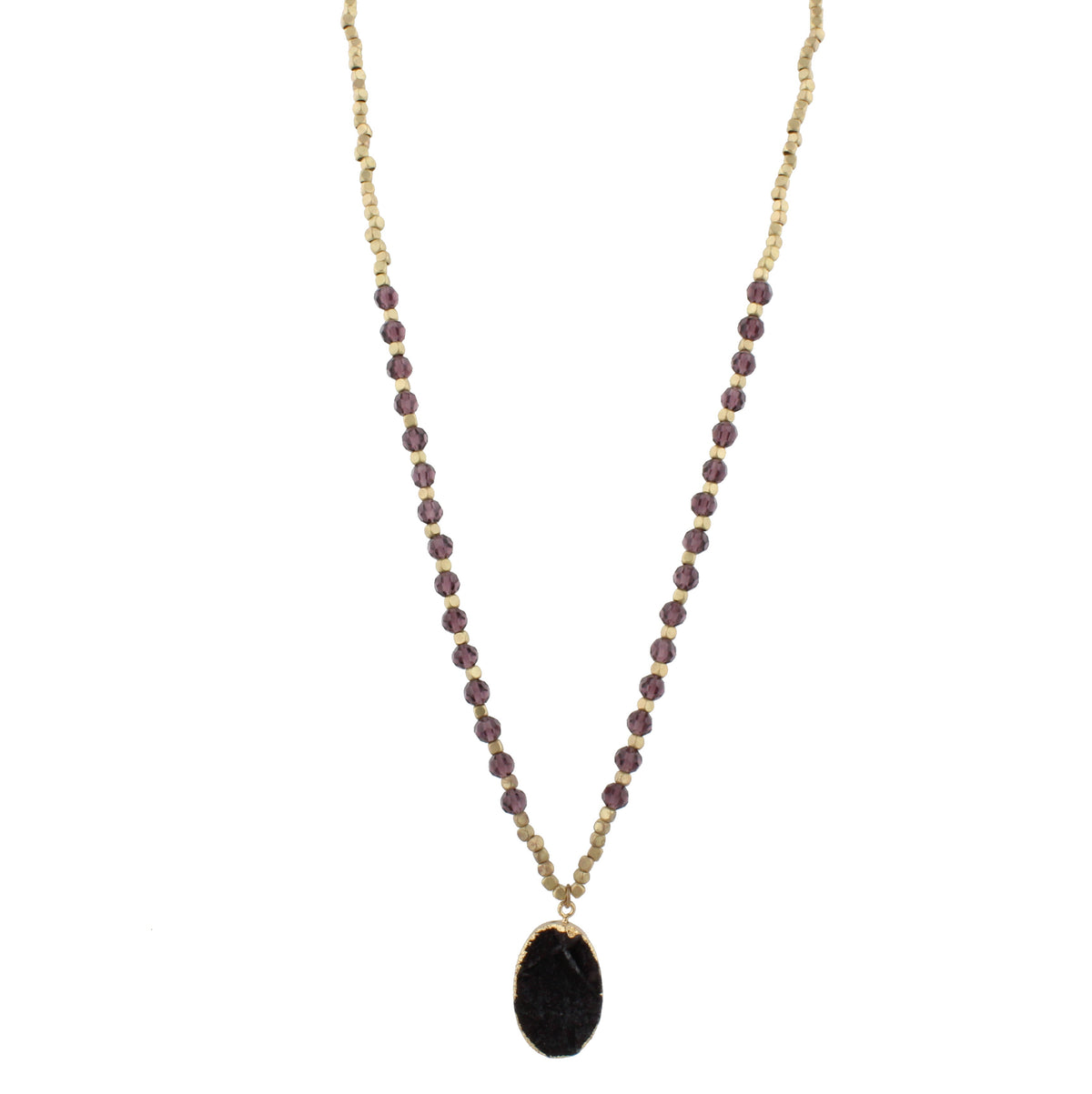 32" Necklace with  Druzy Pendant - Debs on 5th