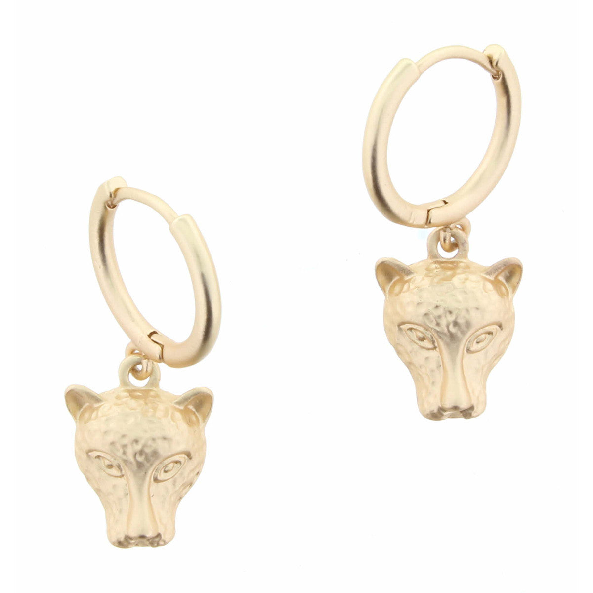 Small Huggie with Gold Jaguar Head Earring - Debs on 5th