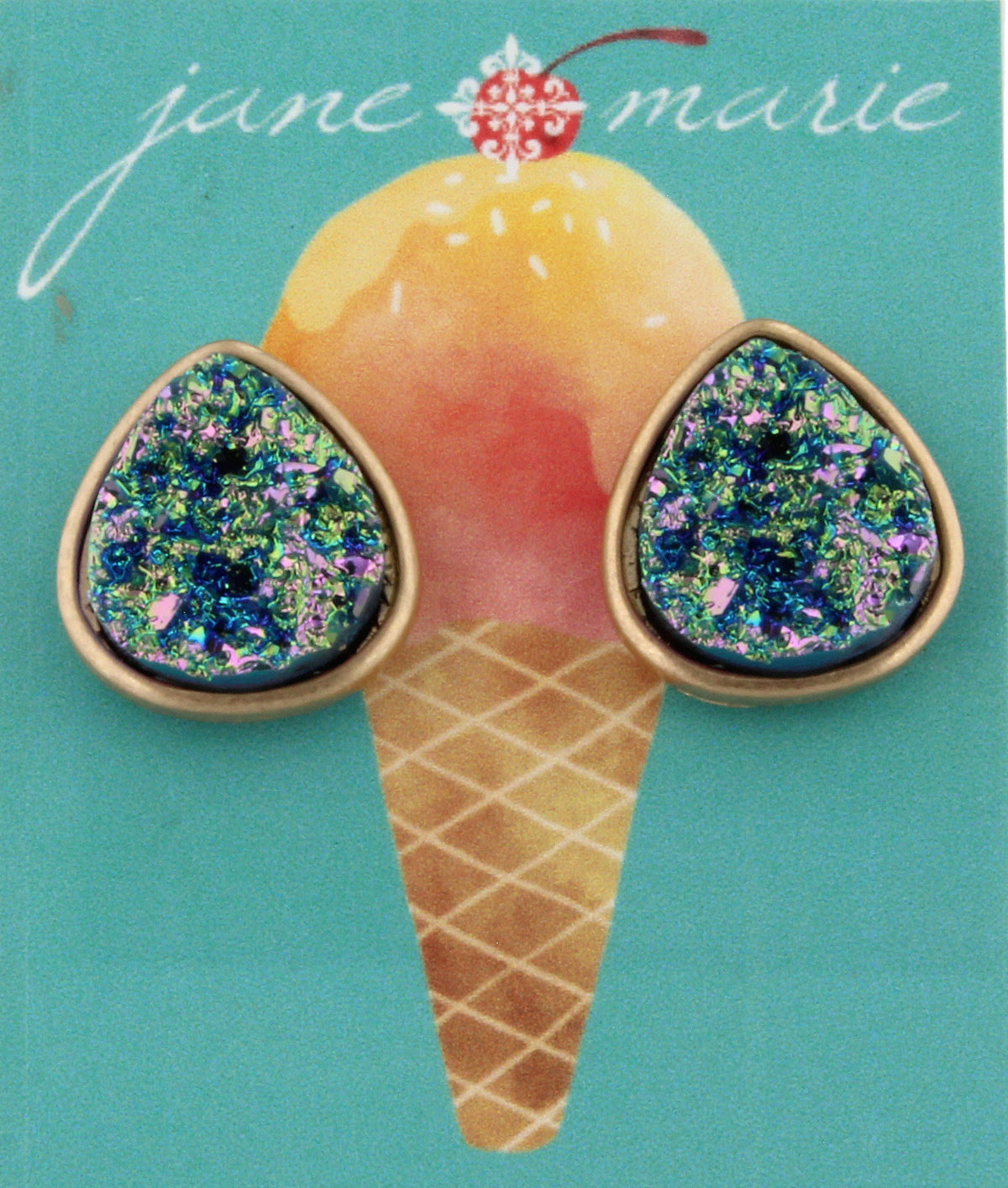 Ab  Rounded Druzy Stud - Debs on 5th