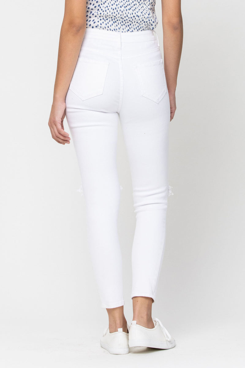 Full Size High Rise Distress Ankle Skinny Jean - Debs on 5th