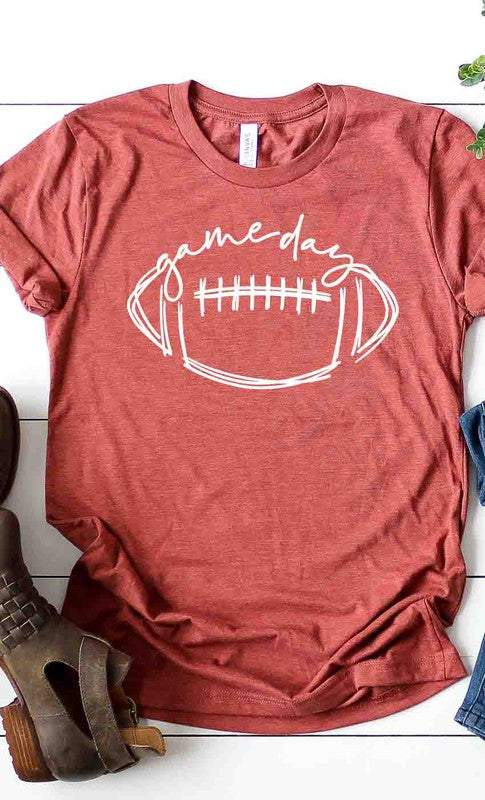 Cursive Game Day Football Graphic Tee - Debs on 5th