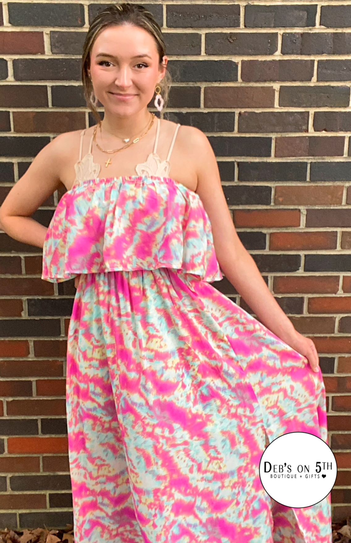 Off Shoulder Ruffle Top Maxi Dress - Debs on 5th