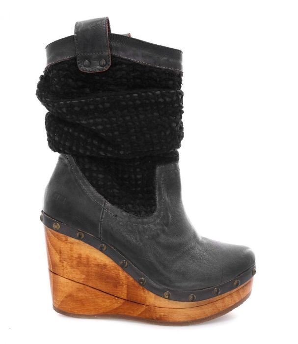 Bruges II Slouchy Leather Wedge Boots - Debs on 5th