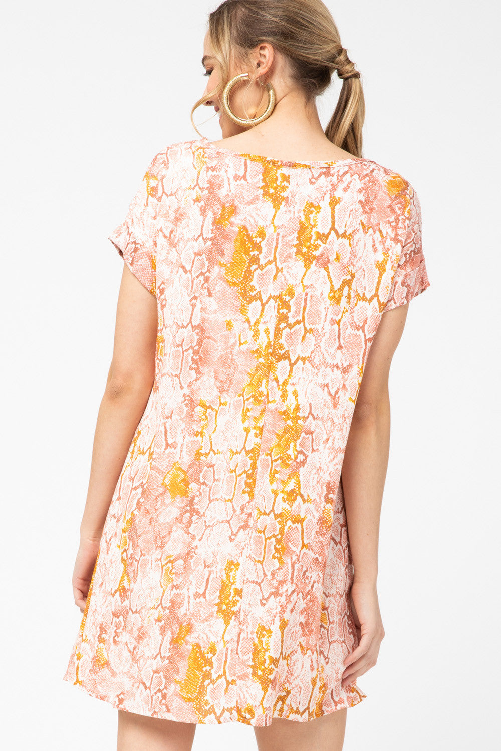 Reptile Print V-Neck Dress - Debs on 5th