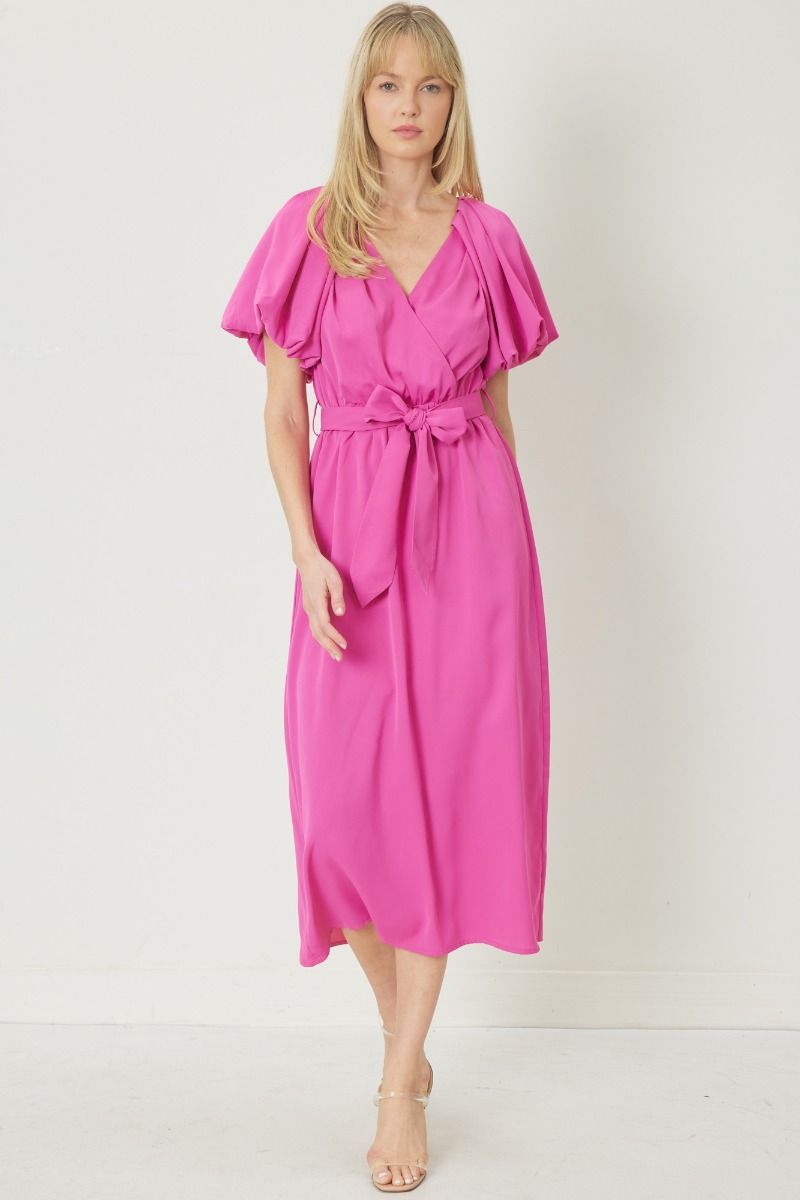 Puff Sleeve Midi Dress - Debs on 5th