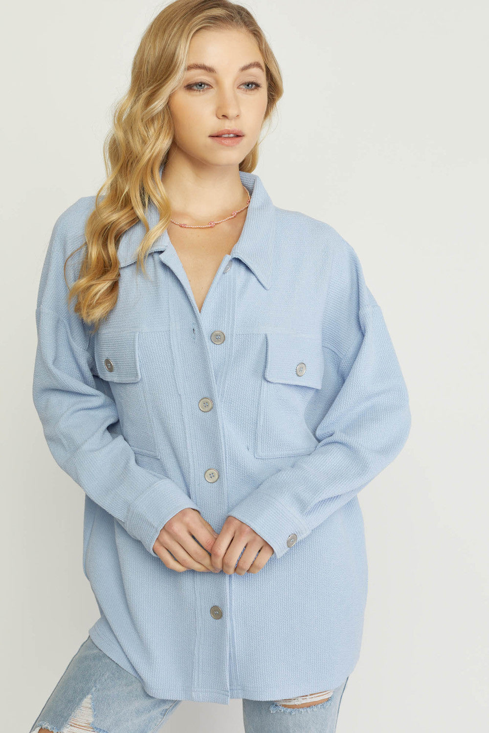 Flurries In France Shacket - Debs on 5th