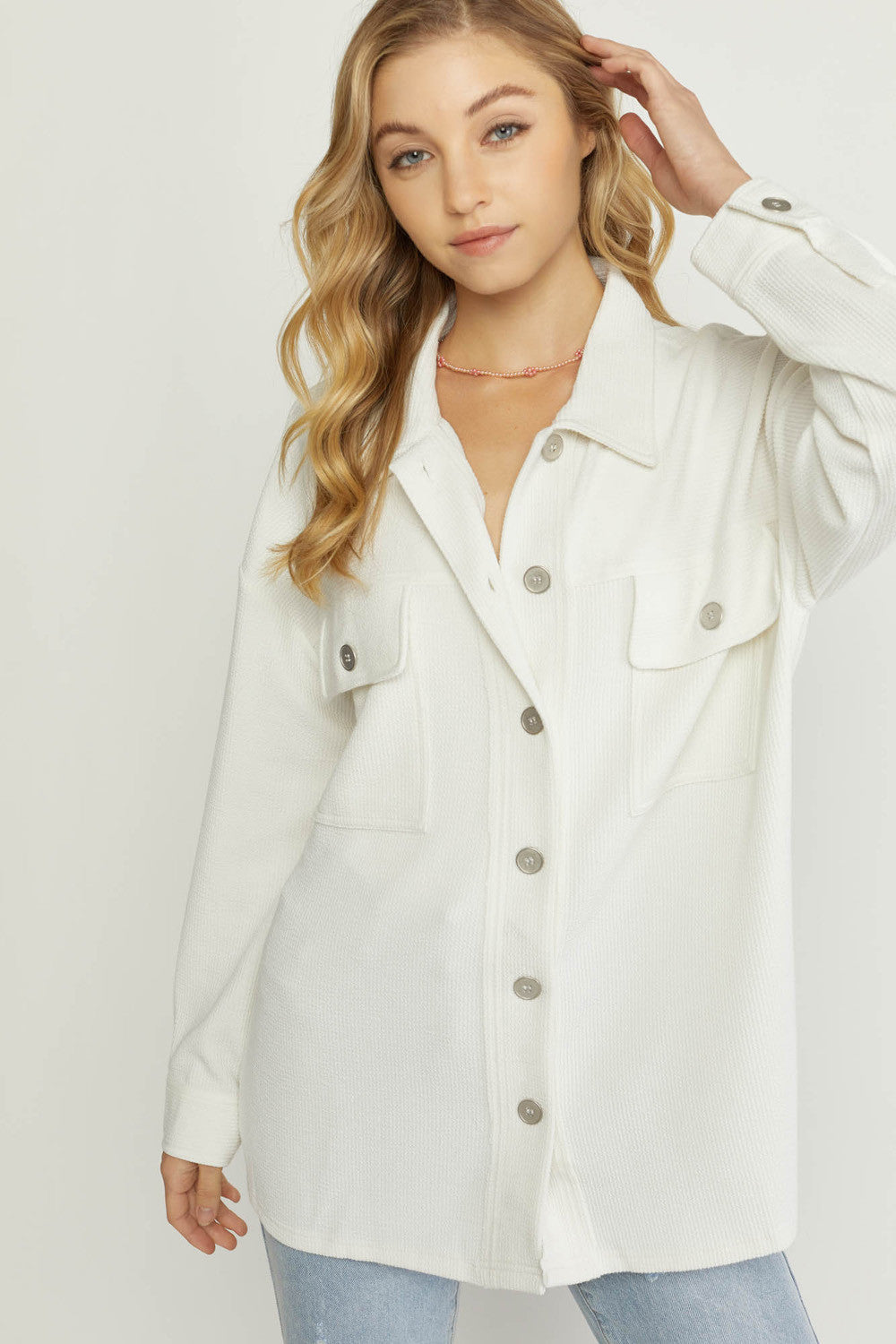 Flurries In France Shacket - Debs on 5th